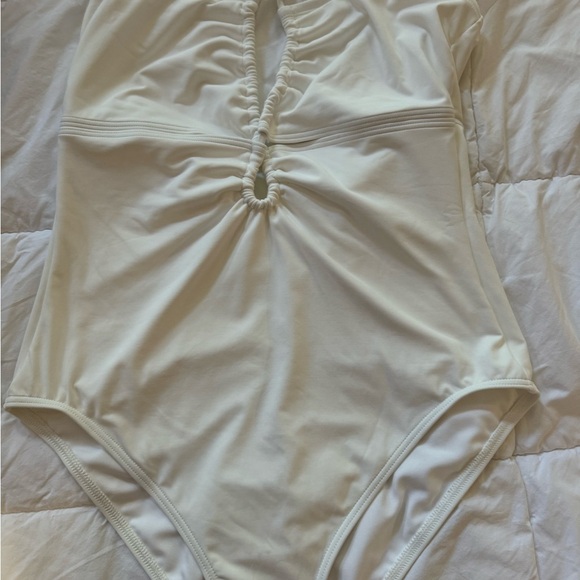 NWT Banana Republic One-Piece Swim Suit White Double Keyhole - Picture 7 of 7